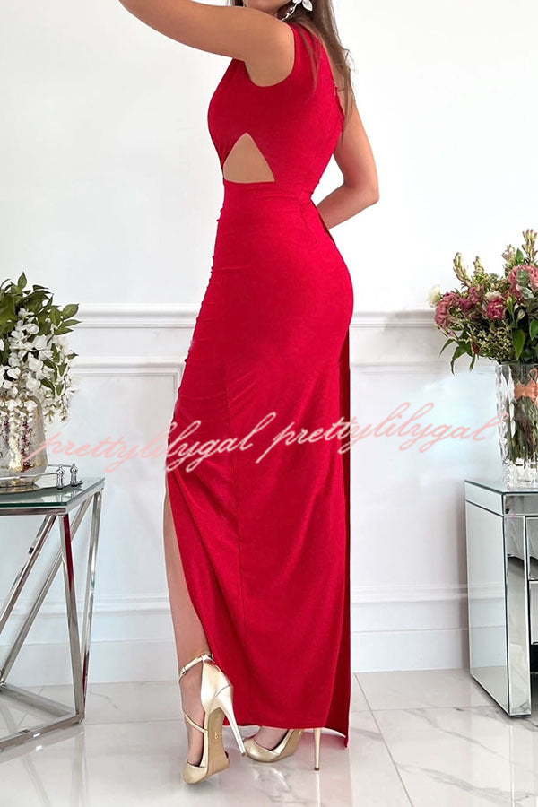 Romantically Inclined One Shoulder Maxi Dress