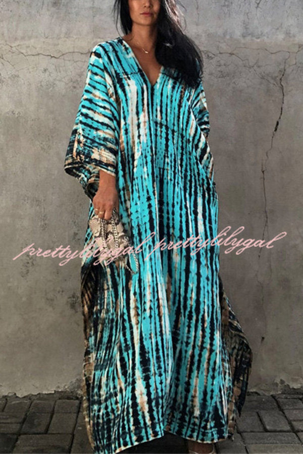 Live Freely Tie Dye Boho Loose Cover-up Dress