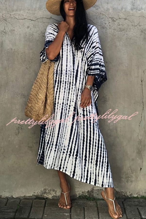 Live Freely Tie Dye Boho Loose Cover-up Dress