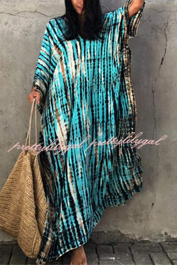 Live Freely Tie Dye Boho Loose Cover-up Dress