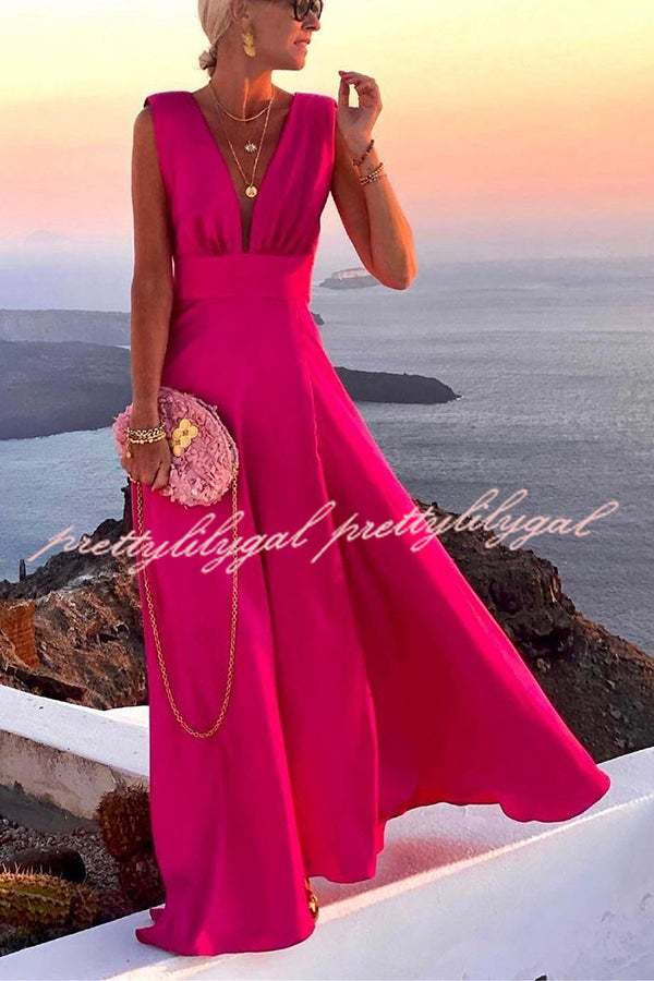 Novel Romance V Neck Maxi Party Dress