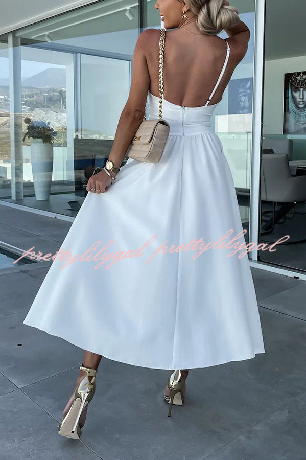 Florida Keys Cutie Pocketed Cutout Slit Midi Dress