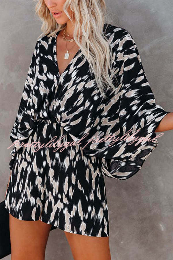 On The Lookout Linden Printed Kimono Romper