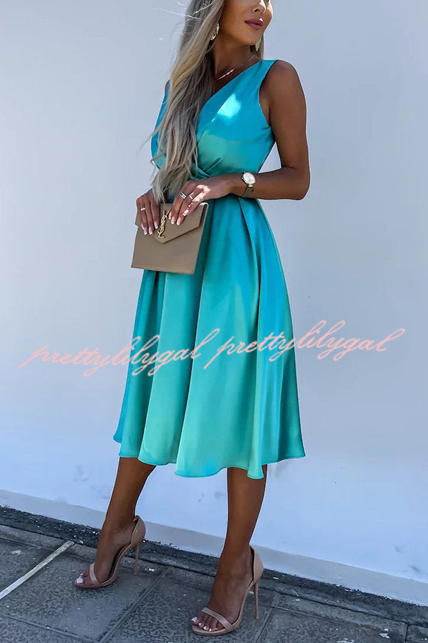 Hold You In My Memory Satin Midi Dress