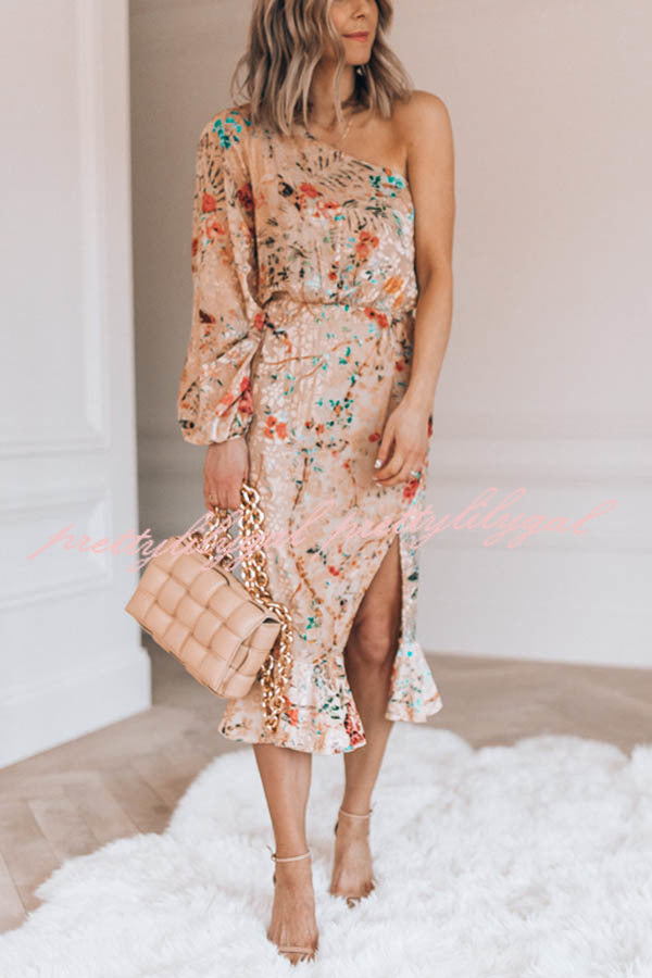 Spring Has Sprung Floral Print One Shoulder Dress