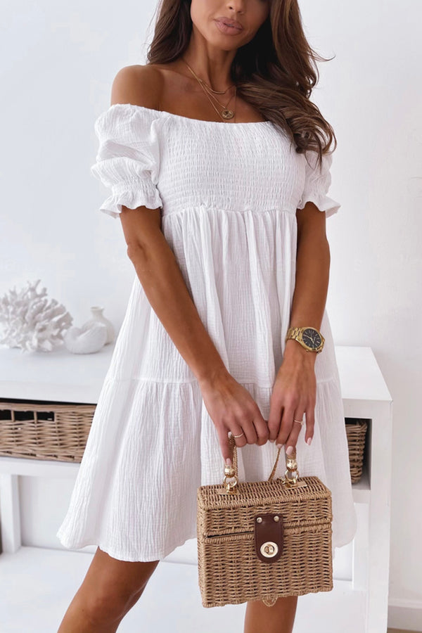 Enchanted Off The Shoulder Smocked Loose Dress