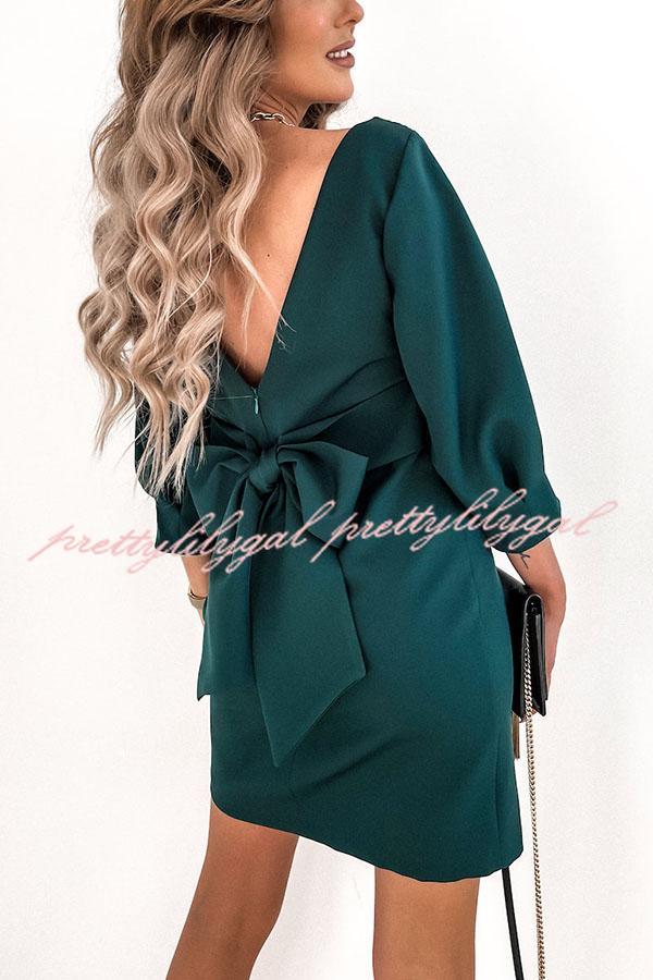 Cute Collab Bowknot Decor V-Back Cocktail Party Dress