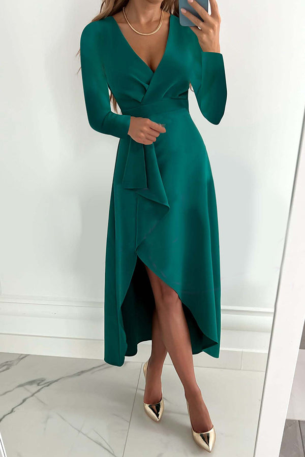 Charming Grace Ruffle Long Sleeve Midi Dress  prettylilygal