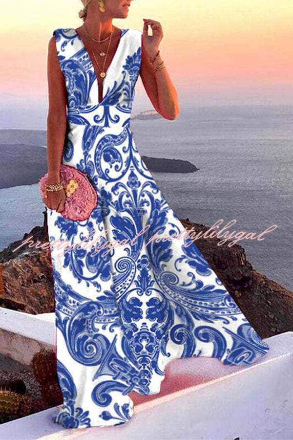 Novel Romance V Neck Maxi Party Dress