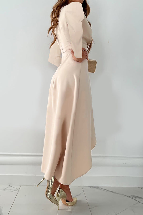chinese dress ladies Charming Grace Ruffle Long Sleeve Midi Dress – prettylilygal