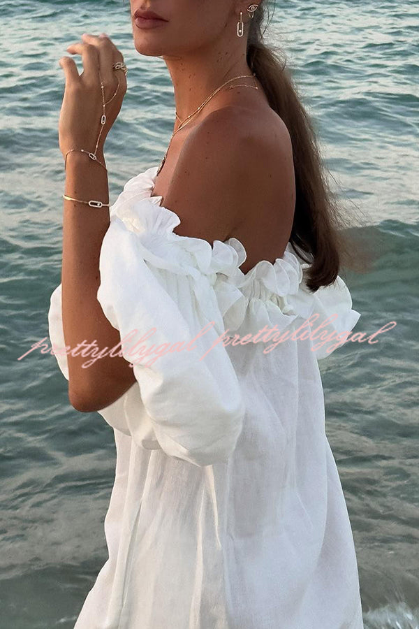 chinese dress ladies Amazon.com: Off The Shoulder Linen Dress main image 1