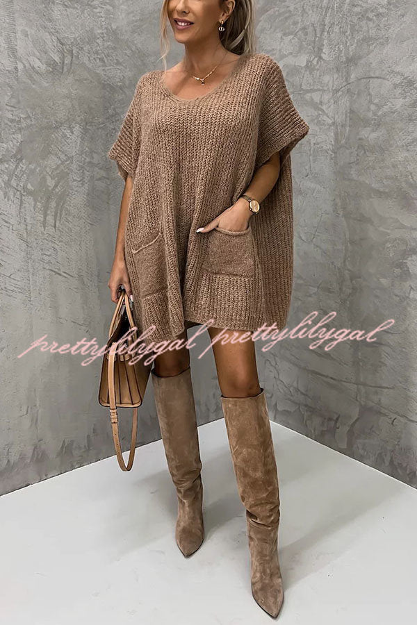 Windy City Pocketed Oversized Knit Sweater