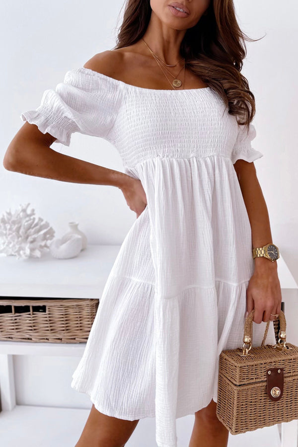 Enchanted Off The Shoulder Smocked Loose Dress