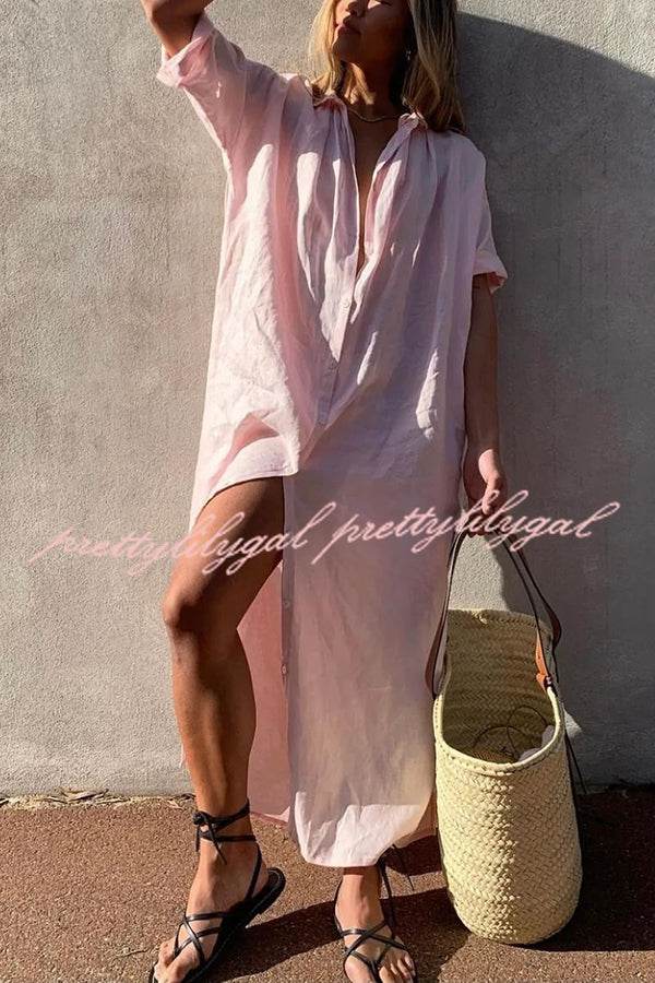 A Simple Concept Maxi Shirt Dress