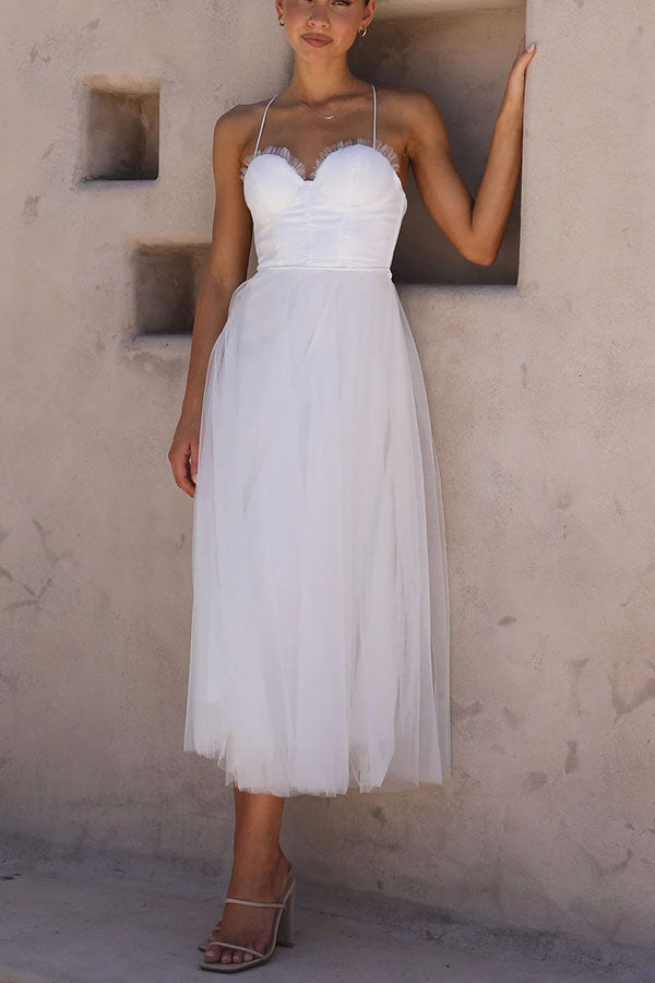 Modern-day Princess Chiffon Suspenders Party Maxi Dress