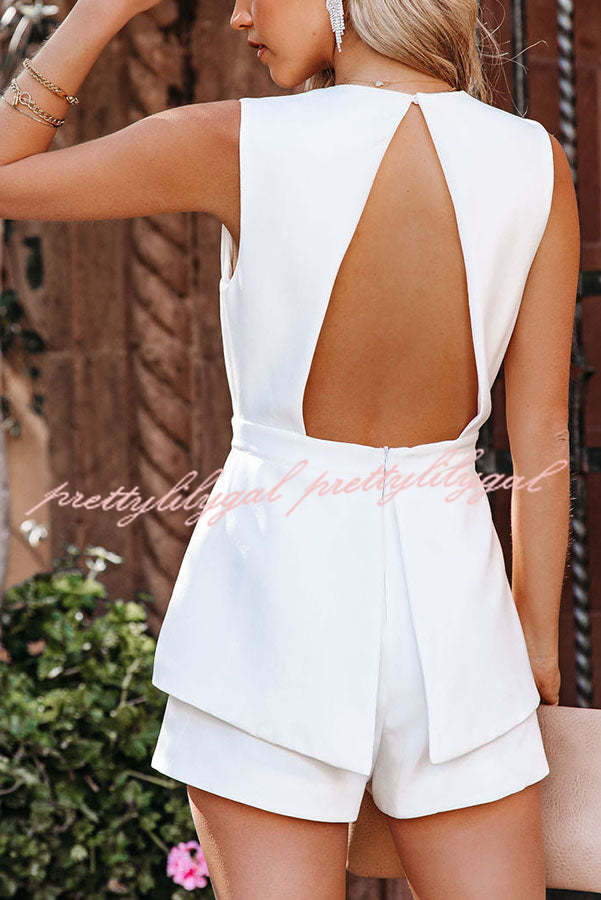 Real Vision V Neck Peplum Romper