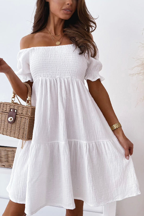 Enchanted Off The Shoulder Smocked Loose Dress