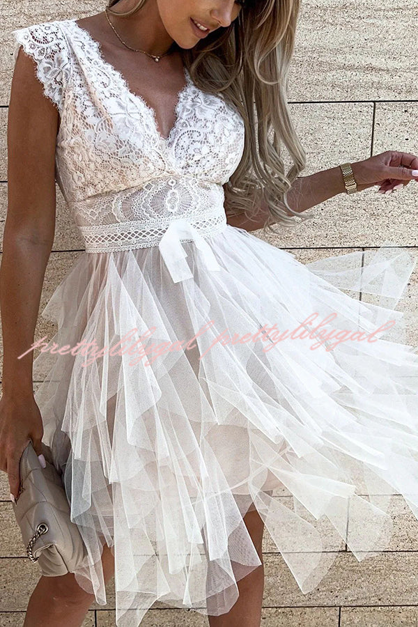 Infinite Beauty Lace Tulle Midi Dress