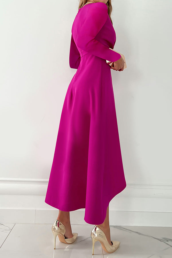 Charming Grace Ruffle Long Sleeve Midi Dress – prettylilygal
