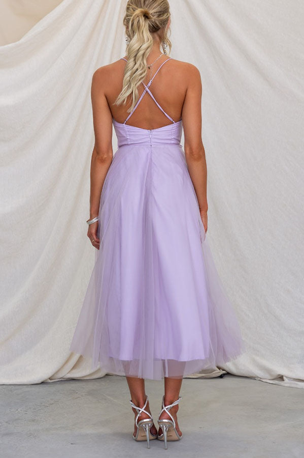 Modern-day Princess Chiffon Suspenders Party Maxi Dress