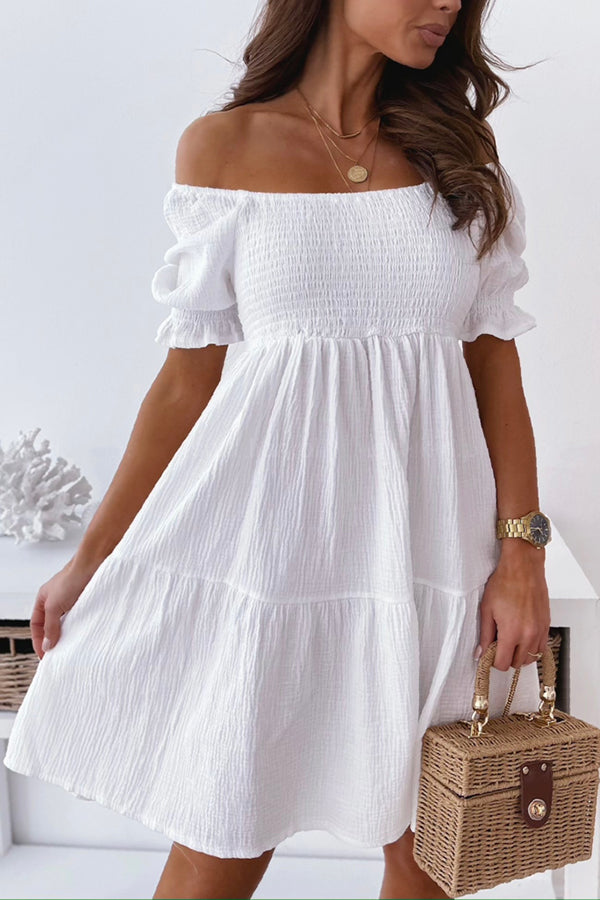 Enchanted Off The Shoulder Smocked Loose Dress