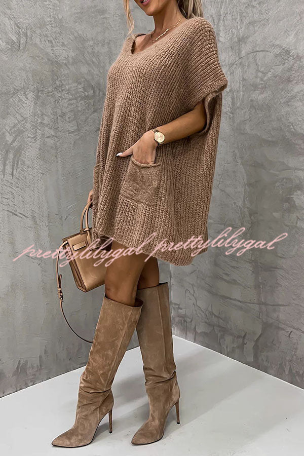 Windy City Pocketed Oversized Knit Sweater