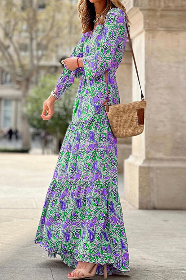 Infinite Days Paisley Print Maxi Dress