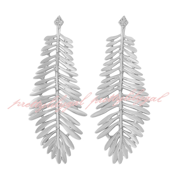 Cutout Feather Leaf Earrings