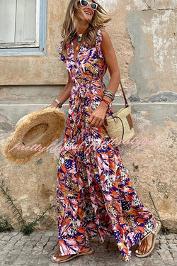 Pursue Your Passion Floral Ruffle Sleeve Maxi Dress