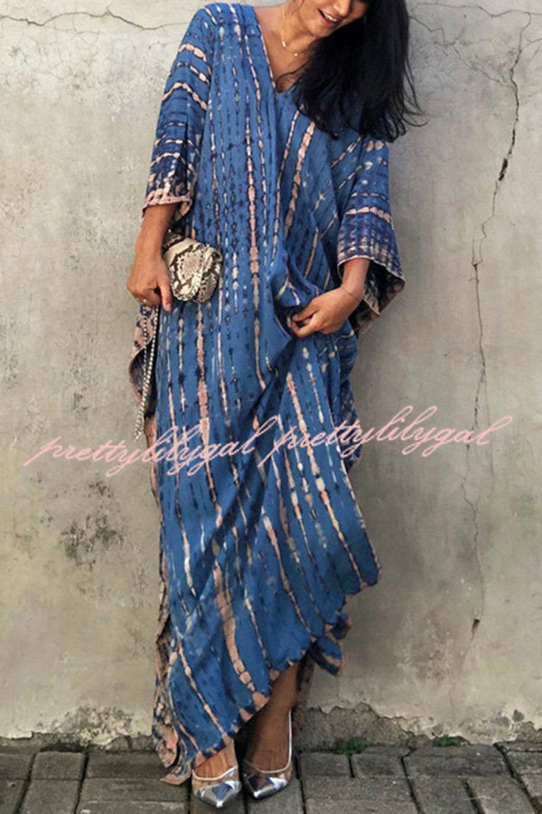 Live Freely Tie Dye Boho Loose Cover-up Dress