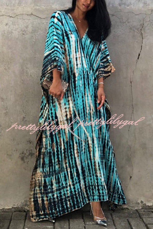 Live Freely Tie Dye Boho Loose Cover-up Dress