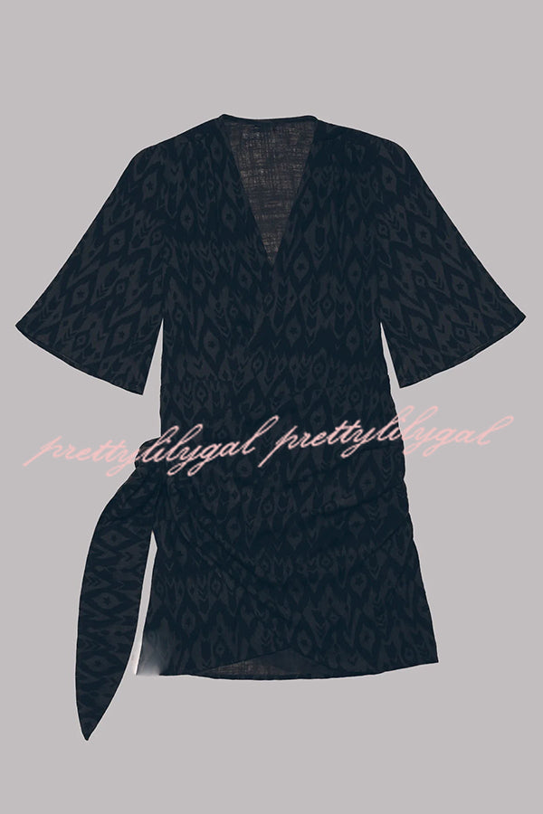 chinese dress ladies Easy Breezy Cotton Linen Blend Knotted Wrap Mini Dress – prettylilygal