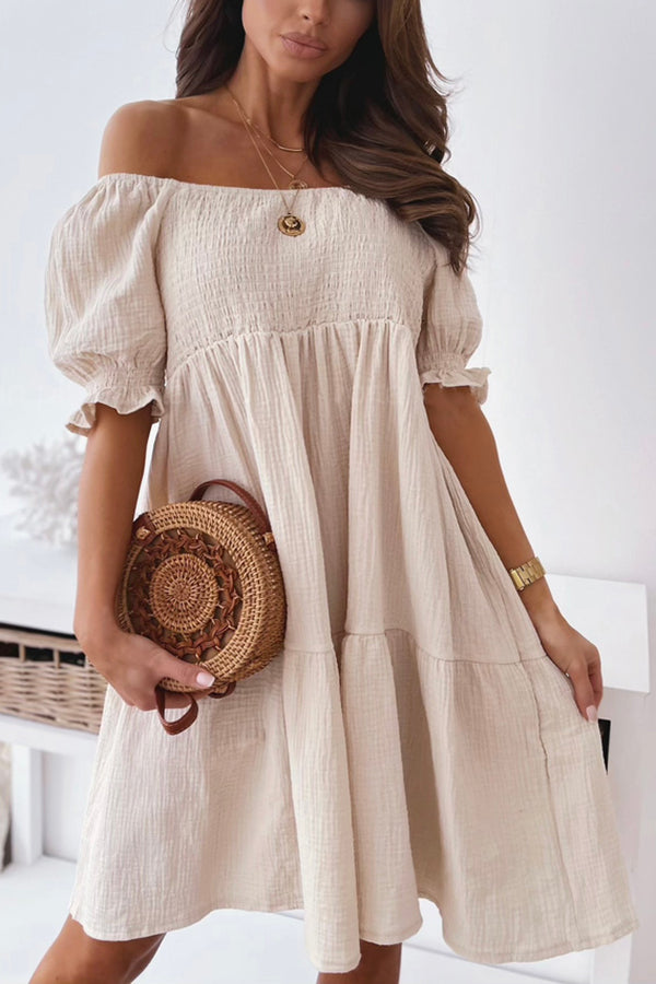 Enchanted Off The Shoulder Smocked Loose Dress