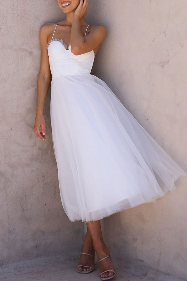 Modern-day Princess Chiffon Suspenders Party Maxi Dress