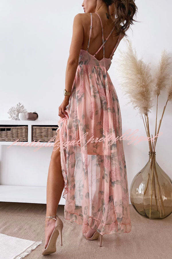 Pier and Dear Floral High Low Midi Dress