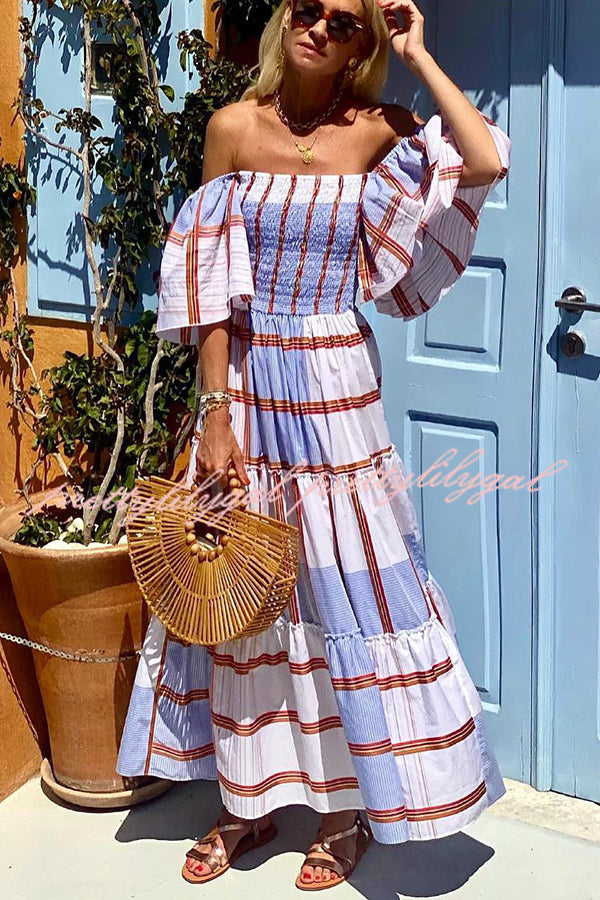 Festival Weather Off Shoulder Vacation Maxi Dress