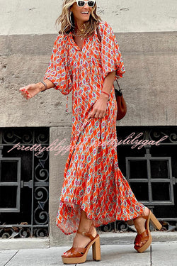 Sending Good Luck Printed Relaxed Midi Dress