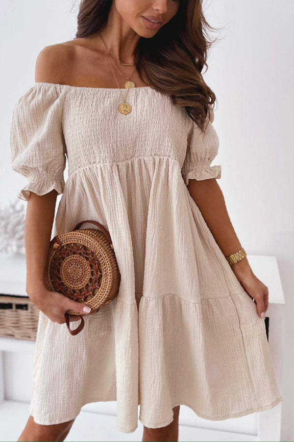 Enchanted Off The Shoulder Smocked Loose Dress