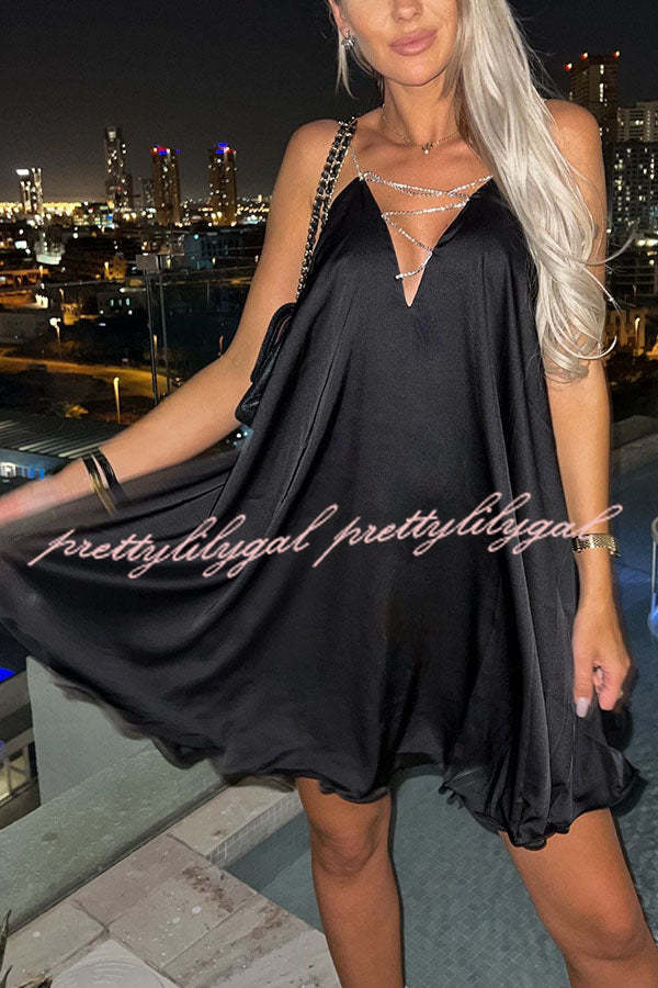 Stunning Shiny Chain Party Mini Dress