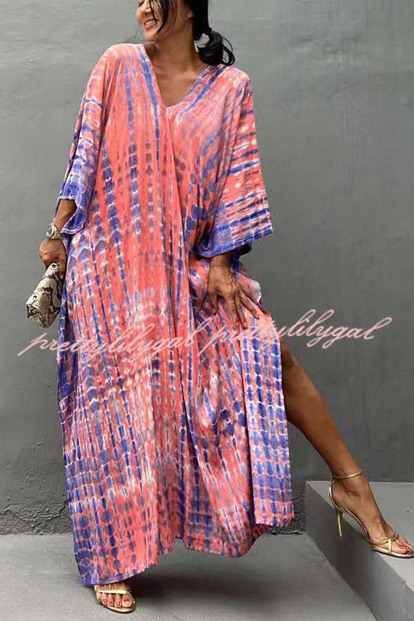 Live Freely Tie Dye Boho Loose Cover-up Dress