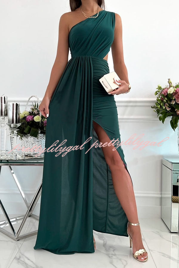 Romantically Inclined One Shoulder Maxi Dress