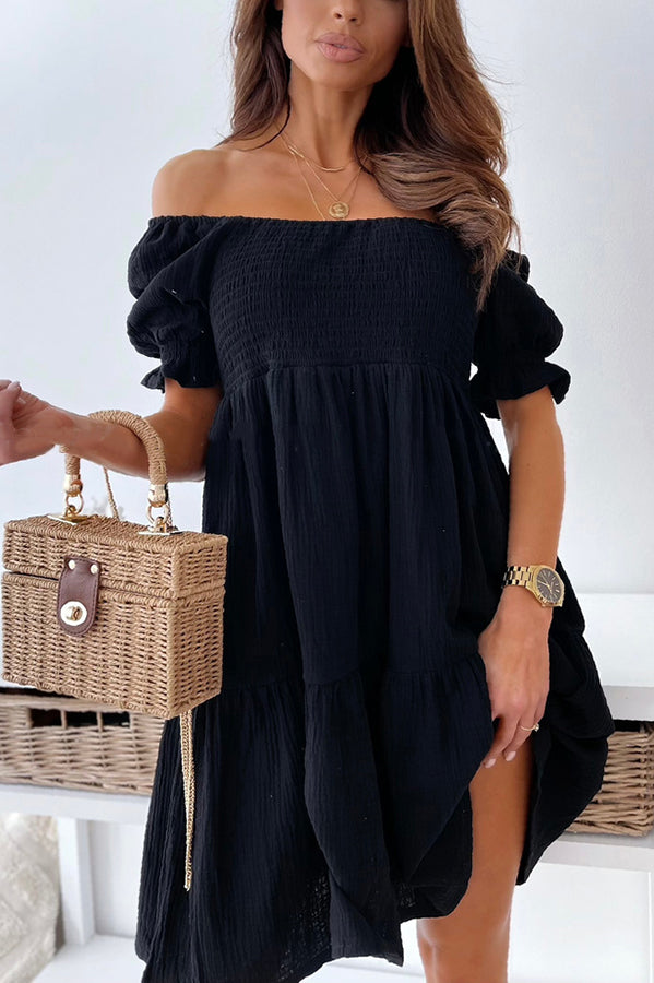 Enchanted Off The Shoulder Smocked Loose Dress