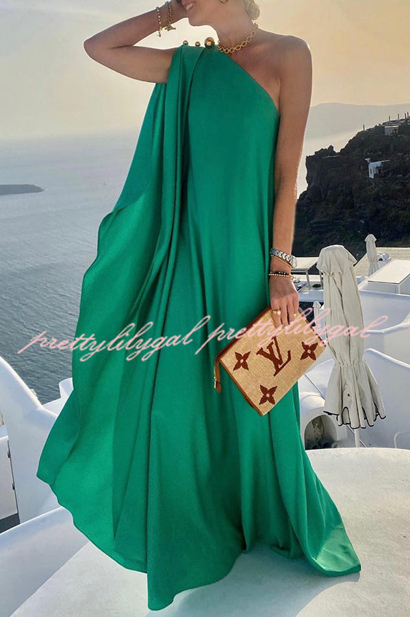 Alyse One Shoulder A-line Elegant Maxi Dress
