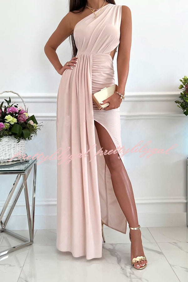 Romantically Inclined One Shoulder Maxi Dress